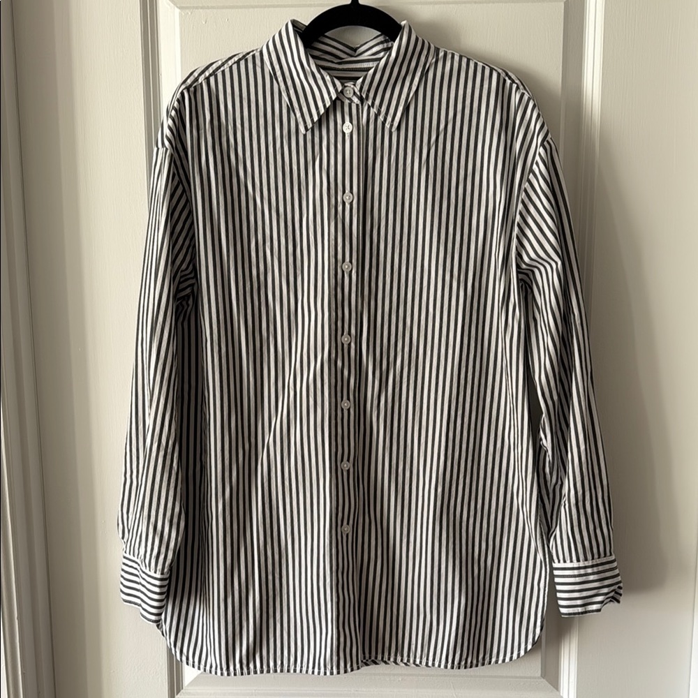 Black and White Striped Oversized/Boyfriend Shirt